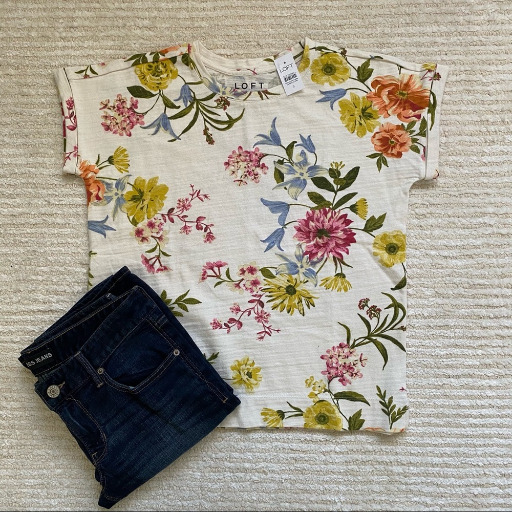 NWT Loft garden sweatshirt tee - Picture 2 of 13